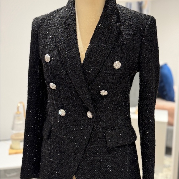 Dynamite Jackets & Blazers - Dynamite Black Textured Blazer with Silver Buttons